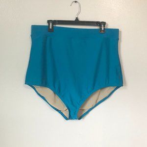 CACIQUE High Waisted Turquoise Swim Bottoms Sz 28